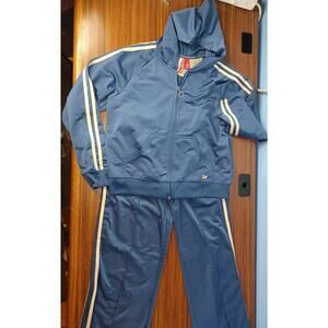 Vintage Gloria Vanderbilt Sport Full Zip Hoodie Track Jacket & Pants Set Blue